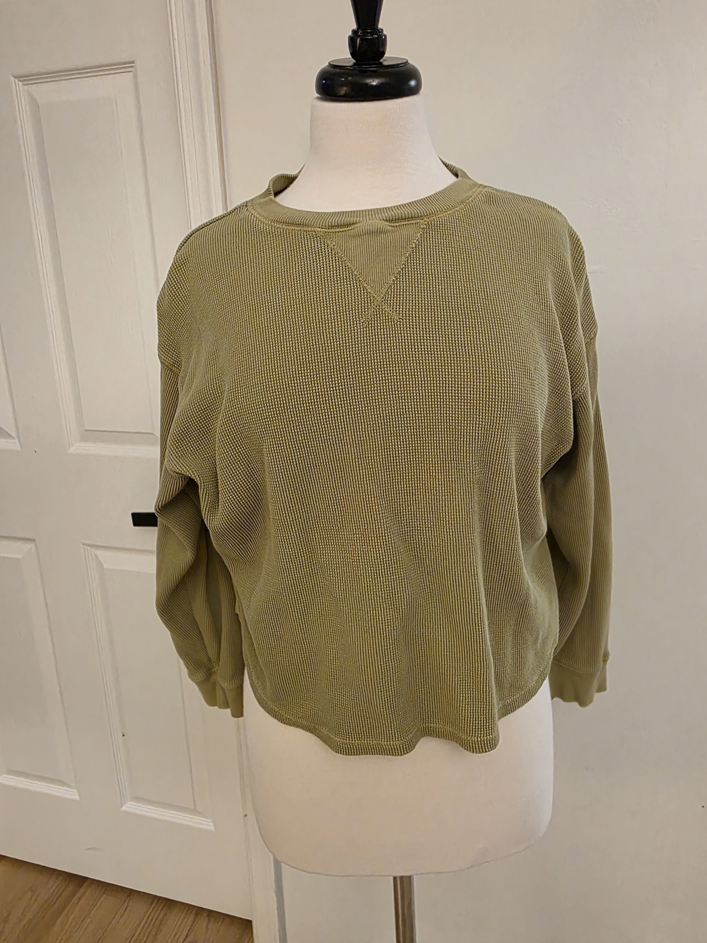 Lou & Grey Olive Green Thermal Long Sleeve Top